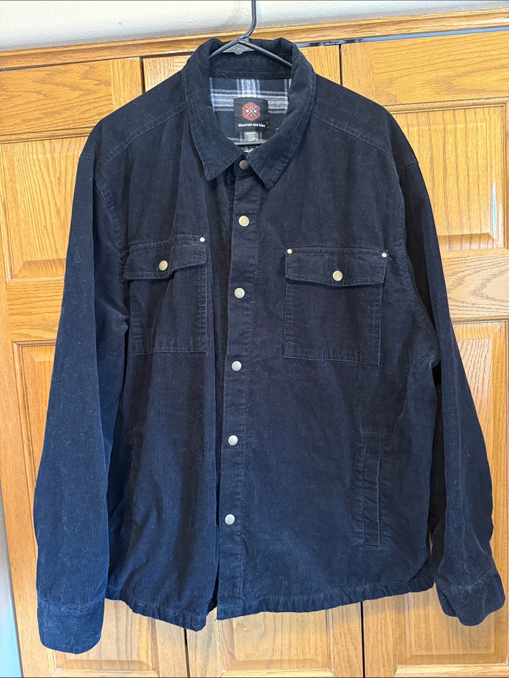 Mountain and Isles Men's Black Corduroy Shirt Jacket - Lightweight Layer-XL/EG